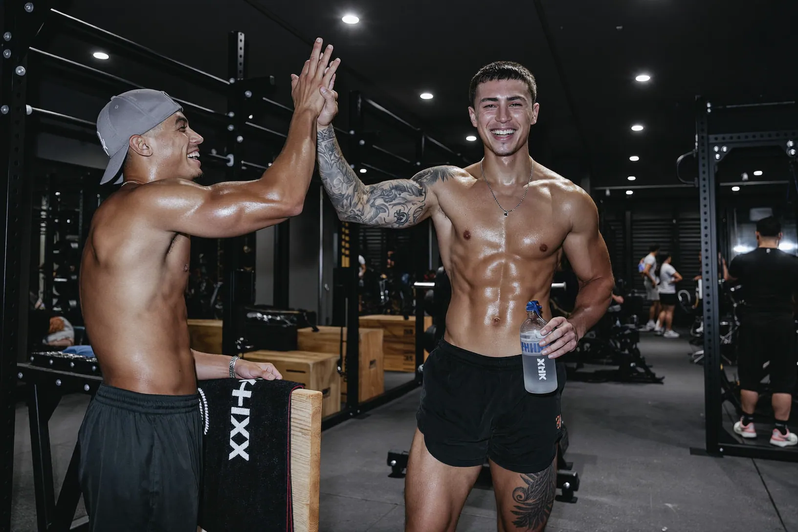 Athletes high-fiving after workout