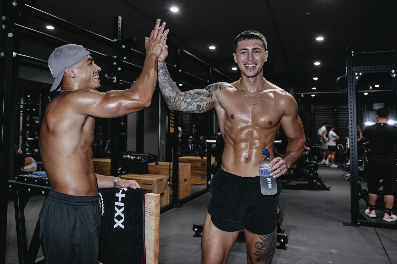 Athletes high-fiving after a workout