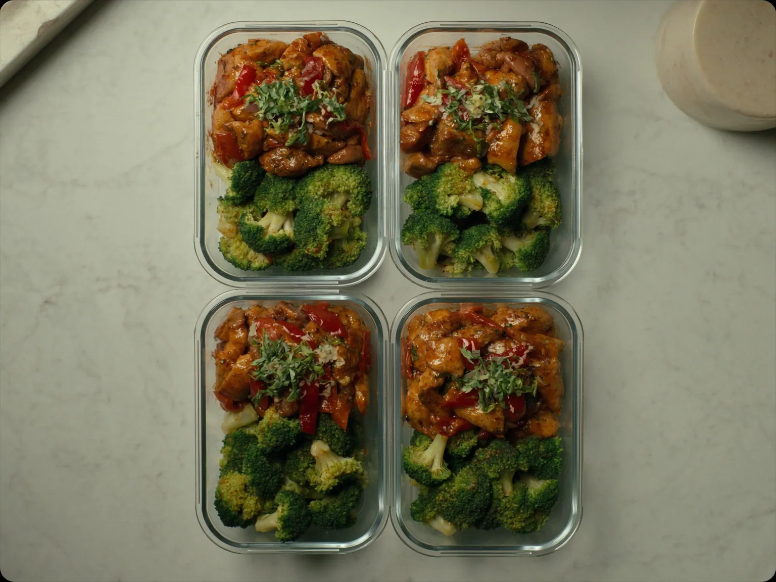 Healthy meal prep with broccoli