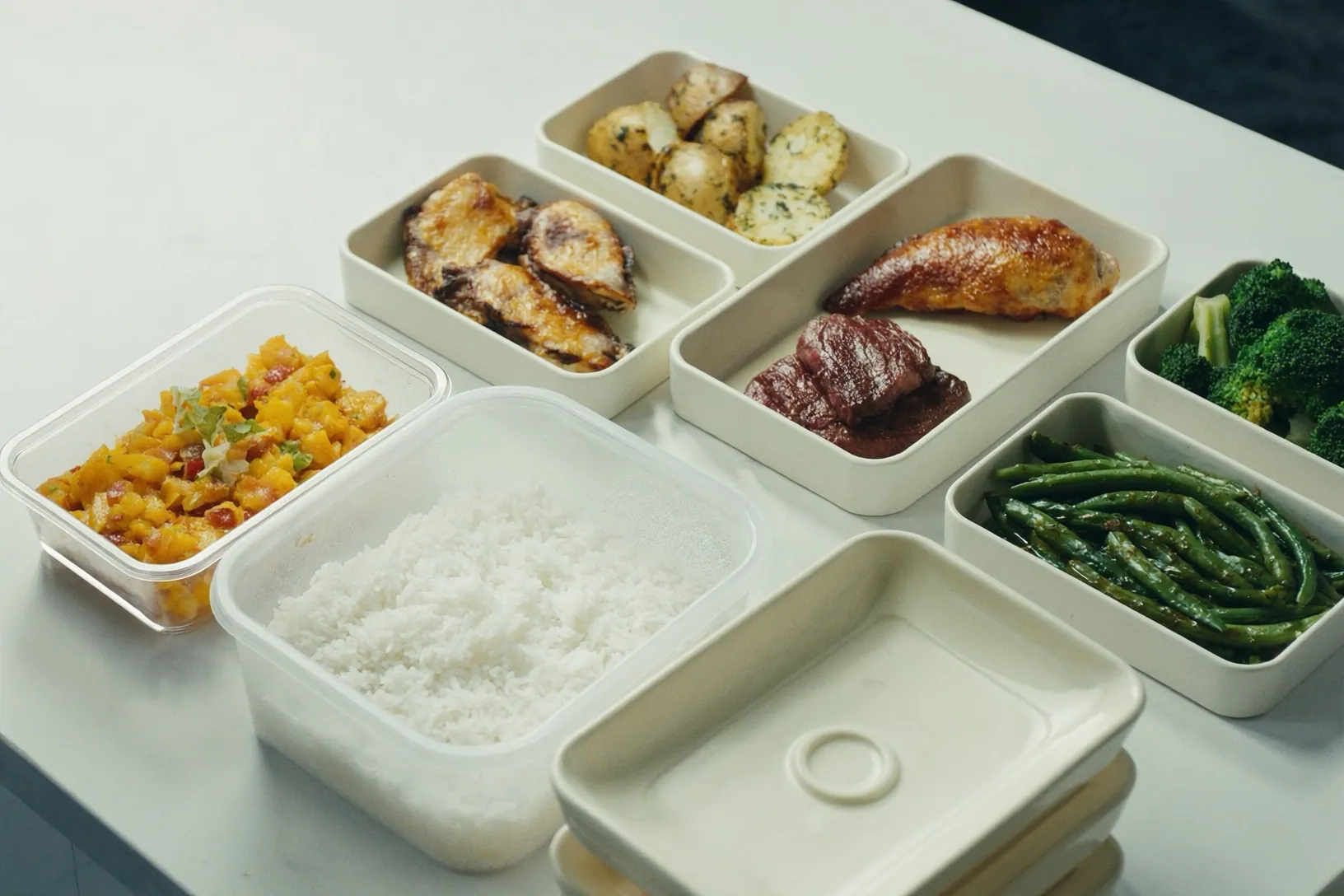 Healthy rice meal prep