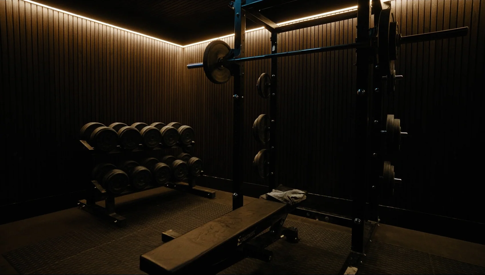 Athlete on gym bench