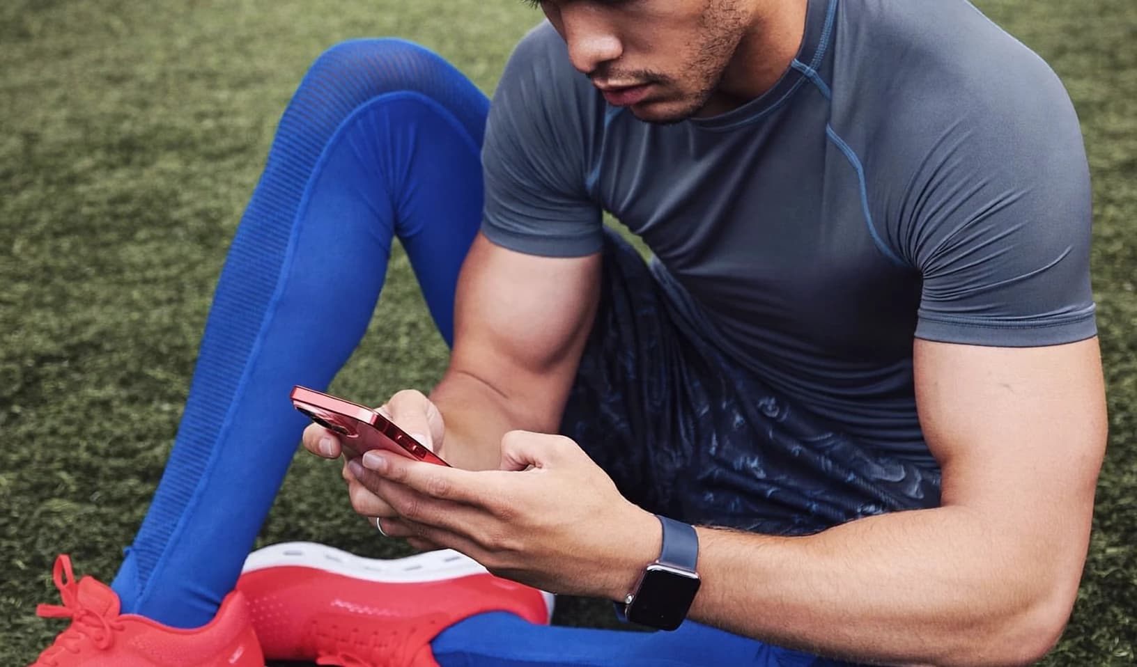 Athlete checking their phone
