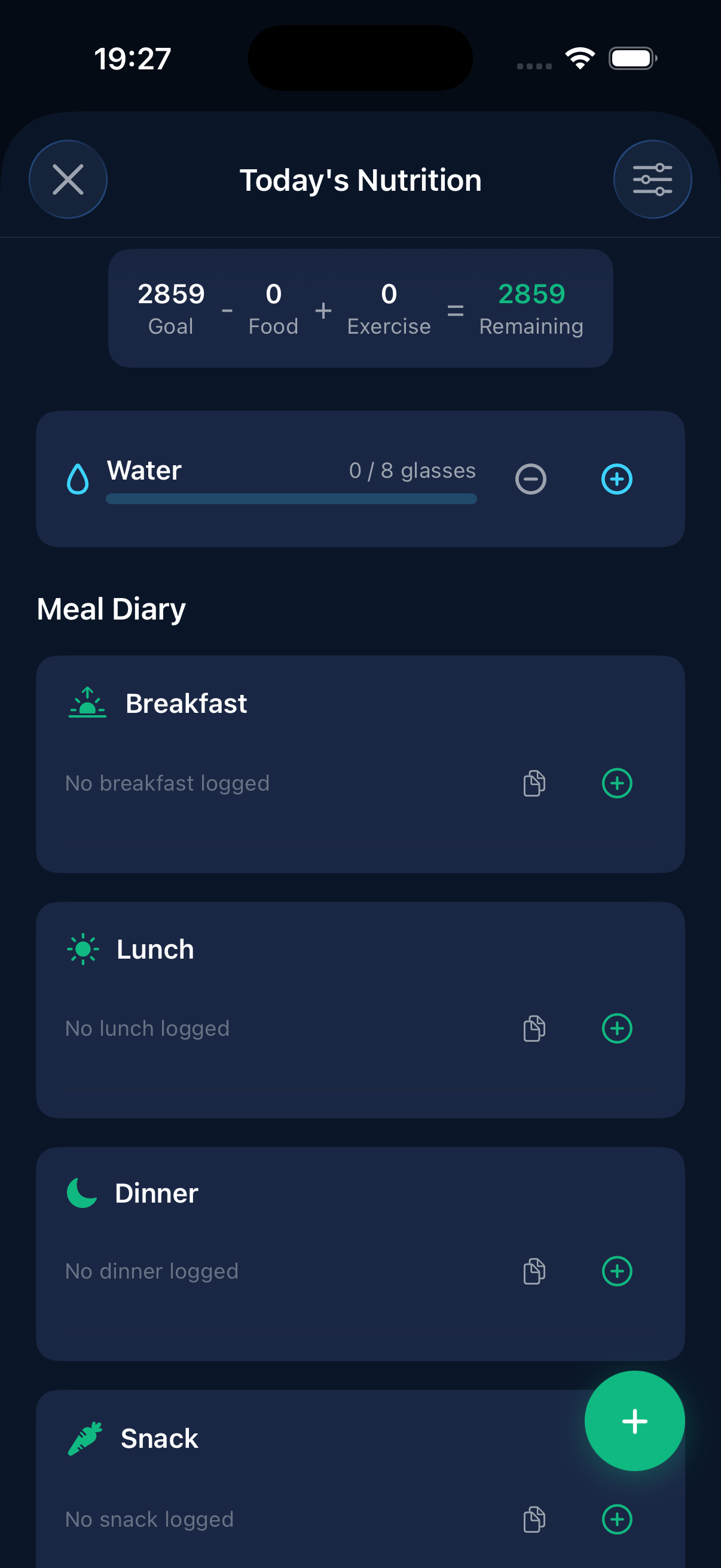 Nutrition daily summary