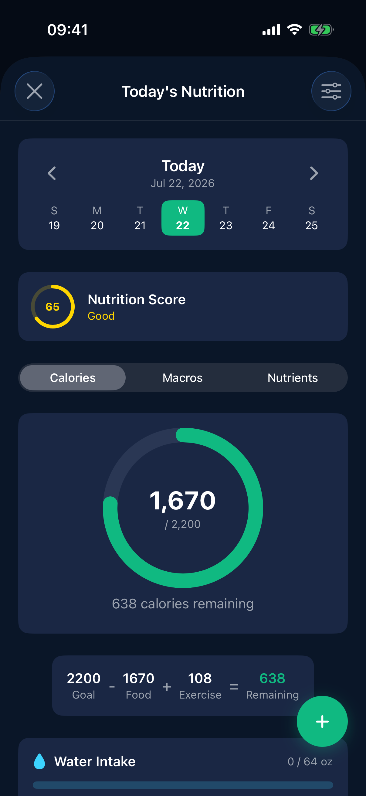 Nutrition daily summary